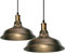 iDEGU Lot de 2 Suspension Luminaire Industrielle, 27CM Rétro Lustre Plafonnier en Métal E27 Éclairage de Plafond Vintage Lampe Suspension pour Cuisine Salon Salle à Manger Bar Restaurant (Bronze)