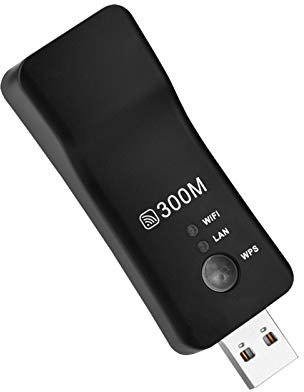 Goshyda Repetidor USB Inalámbrico Portátil, Mini Amplificador de Señal de Repetidor Inalámbrico USB de 2,4 GHz 300 M Adaptador de Red de TV Inteligente Ap WiFi