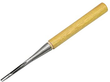 1 scalpello rotondo profondo per intagliare, manico in legno duro, gambo rotondo, scalpelli per la lavorazione del legno, per realizzare hobby e incisioni forgiate a mano (5 mm)