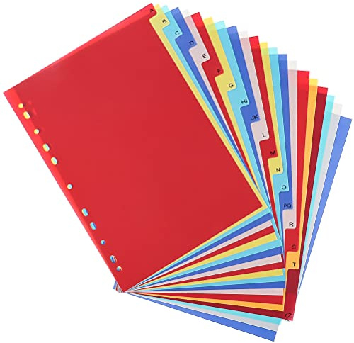 21 Teiliges Register für Ordner A4, Ordner Trennblätter Ordner Register Trennstreifen Trennlaschen Bunt Ringbuchregister für Leitz Register Aktenordner