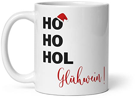 Tasse à vin chaud « HO HO HOL Hot wein» en céramique ou émail, tasse à vin chaud avec inscription en allemand 330 ml (ml), tasses à vin chaud personnalisées (tasse en céramique)