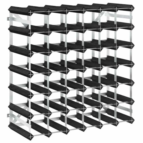 vidaXL Kiefernholz Massiv Weinregal für 42 Flaschen Flaschenregal Flaschenständer Weinständer Weinflaschenregal Regal Weinschrank Schwarz