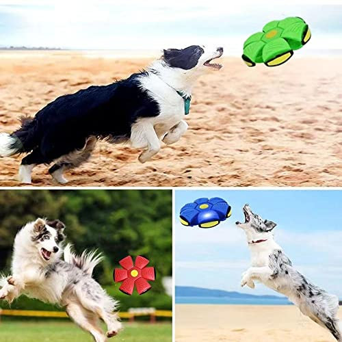 WRUIOY Bola de platillo volador para perro, juguete para mascotas, bola de platillo volador con seis luces para perros o gatos