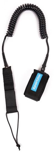 Sportime SUP Leash Pro | Stand Up Paddling Leash mit Metallgelenken | Hoher Schwarz | Stabil und einfach anzulegen