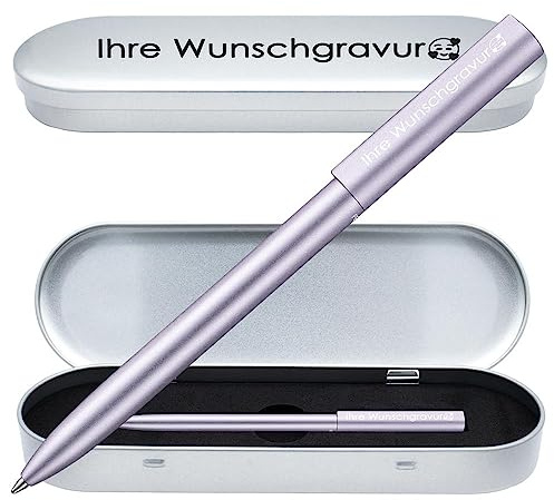 Pelikan Kugelschreiber Ineo® mit Gravur | inkl. Etui für 10 Stifte mit Wunschgravur | Lila - Violett | Kugelschreiber mit Gravur | Geschenk zur Abschlussprüfung Geburtstag Weihnachten