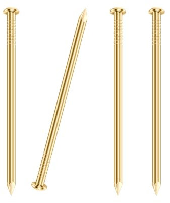 200 PCS Round Head Nails, 2 Inches Hardware Nail, Nails for Hanging Pictures, Wood Nails, Gold Nails, Household Nails