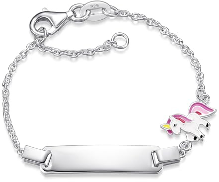 SILBERKETTEN STORE DEIN SCHMUCK ONLINE SHOP Kinder/Baby Gravur-Armband Erbse 1,5mm mit Einhorn |inklusive Gravur | echt 925 Silber