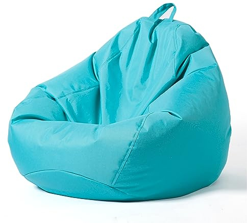 DOTBUY-SHOP Pouf Poltrona a Sacco Gigante,Moda Tinta Unita Bean Bag Bambini & Adulti (Senza Imbottitura), Morbido e Accogliente Puffo per Sedersi Poltrona da Lettura per Soggiorno (Blu Lago,L)