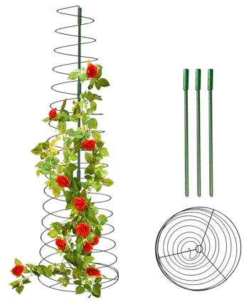 Enrejado para plantas trepadoras al aire libre, 53 pulgadas de alto, soporte de plantas de metal, enrejado de jardín para verduras, flores, plantas, soporte de vid