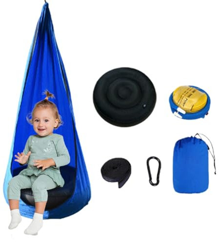Hammock Swing Gousse, Chaise pour Hamac Swing,Bébé Passe-pied HAMMOCK POD SWIND SUD COMUNIQUE | Sécurité avec coussin à air à 360 degrés pivotant sensoriel pour Relaxation intérieure et Este