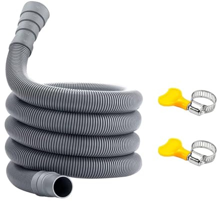 Abwasserschlauch Wohnwagen, Zusammenklappbares Abwasserschlauch mit Verstellbarem Adapter, Waschmaschine Ablaufschlauch Verlängerung, Auslaufsicher Ablaufschlauch Set für Wohnmobil, Anhänger (5M)