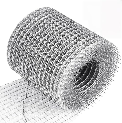 Kiuiom Grillage Rigide,Métallique Galvanisé à Mailles Fines,Grillage Métallique pour Combler Les Espaces,Bloquer Les Petits Animaux et Les Jardins Surélevés,Argent,Mailles 6 mm,10 cm x 5 m