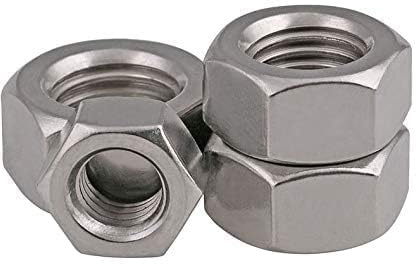 Hardware-Muttern, silberfarben, M10 x 1,25 mm, Edelstahl, Linksgewinde, Sechskantmutter, metrisches Gewinde, Griffmuttern, Zubehör, 4 Stück