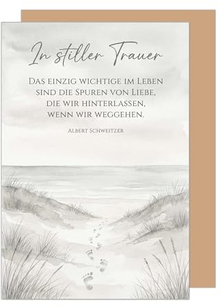 Edition Seidel Premium Trauerkarte mit Umschlag. Beileidskarte Kondolenzkarte Karte Klappkarte Spruch In stiller Trauer Anteilnahme Mitgefühl Gedenken Trost Hoffnung Liebe Kraft (T1299 SW026)