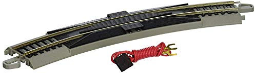 Bachmann Trains - Snap-Fit E-Z TRACK 18” RADIUS CURVED TERMINAL RERAILER w/WIRE (1/card) - NICKEL SILVER Rail With Gray Roadbed - HO Scale