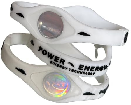 Power Energy Balance Band, Fitness-Armband aus Silikon mit holografischem Motiv, mit natürlichen Mineralien und negativen Ionen angereichert, weiß
