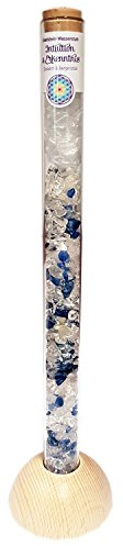 Edelstein-Stab Set Intuition&Erkenntnis: Edelstein-Stab zur Trinkwasser-Energetisierung, 25 cm mit Stabhalter aus Buchenholz Ø 6 cm