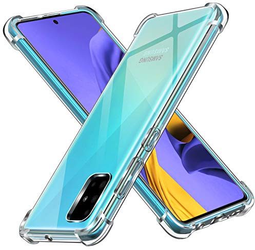 ivoler Klar Silikon Hülle für Samsung Galaxy A51 4G mit Stoßfest Schutzecken, Dünne Weiche Transparent Schutzhülle Flexible TPU Durchsichtige Handyhülle Kratzfest Case Cover
