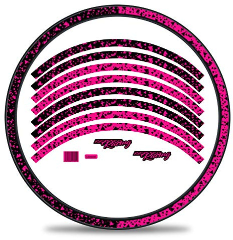 Finest Folia 16-teiliges Set Felgenrandaufkleber Sticker für Fahrrad Felgen im 2 Face Design Komplett Set für 27 29 für Rennrad Mountainbike MTB Laufrad