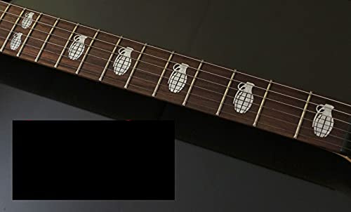 myrockshirt Handrgranate Bombe Griffbrett Aufkleber Sticker Set für Gitarre Bass Gitarren Hals Universal passend