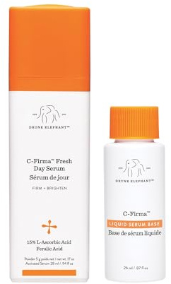 Drunk Elephant C-Firma Fresh Day Serum - 28 ml/.94 fl oz - 15% Illuminating Vitamin C - Clean Clinical Skincare - Cruelty-Free - Dermatologist-Tested - Free of Essential Oils, Silicones, and Fragrance