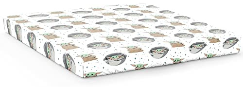 Jay Franco Star Wars The Mandalorian Curious Child Spannbetttuch für Doppelbett, 100 % Baumwolle