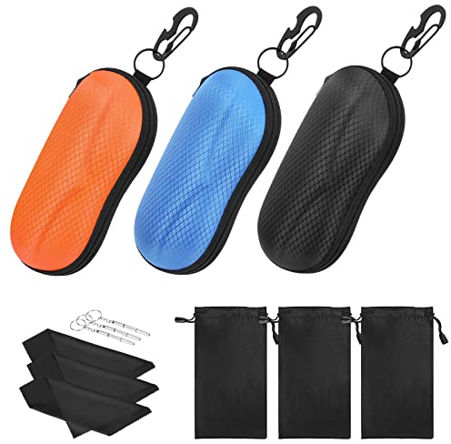 MoKo Brillenetui, Universal Halbhart Brillen Case mit Metallhaken Mini Schraubendreher Tragbare Kratzfeste Brillenorganizer