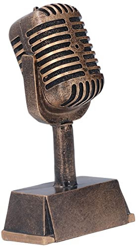 Natudeco Ornamento Microfono Musicale Microfono in Resina Sintetica Ornamento da Tavolo Decorativo per Gare di Canto Domestic