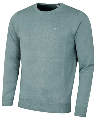 Calvin Klein Uomo Maglione da Golf Girocollo Comfort - Salvia - XXL