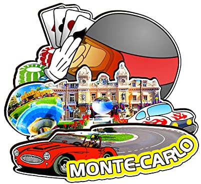 Orlybar Magnete da frigorifero Monaco Monte-Carlo, in legno, 3D, monumenti di viaggio, da collezione, decorazione fatta a mano