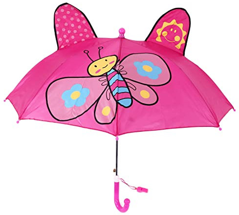 Cyrank Kinderregenschirme für Regen Mädchen Bubble Regenschirm Kleiner Regenschirm, reizender Cartoon-Tier-Leichtgewicht-Mädchen-Regenschirm für regnerischen klaren Tag(rot)