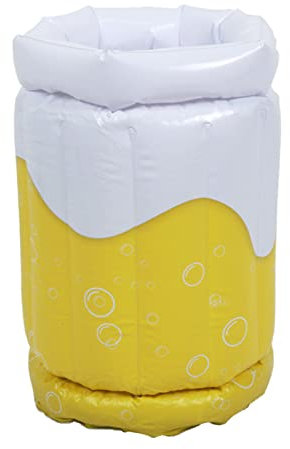 Inflatable Beer Stein Cooler, Big Beer Shape Cooler Inflatable Floating Drinking Holders Foldable Inflatable Ice Bucket for Party Picnic(50×30CM)