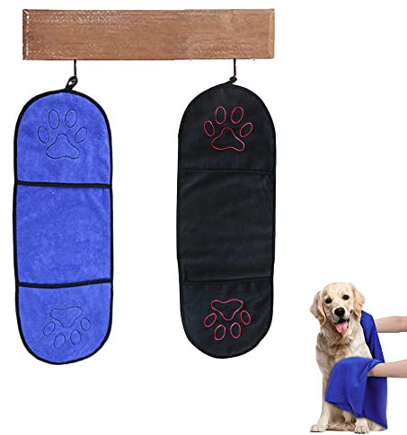 CaiYuanGJ 2 Stück Haustier Badetuch, Hundehandtuch Extra Saugfähig, Ultra Saugfähige Mikrofaser Haustier Badetuch, Schnelltrocknendes Haustiers Trockentuch, Große für Alle Hunde Katzen, 65 x 23cm