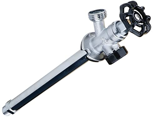 WHK Messing 30,5 cm frostsicherer Außenhahn, Anti-Siphon-Sillcock, poliertes Chrom, 1,27 cm MIP x 1,9 cm Schlauch-Lätzchen