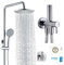 Uvish Kit de barre de douche en acier inoxydable avec tuyau de 180 cm, pommeau de douche à main, support et inverseur de douche en laiton, ensemble de douche avec 4 modes de pulvérisation, chromé