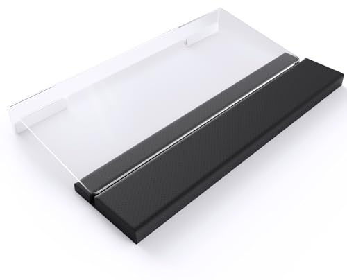 Tilted Keyboard Stand w/Wrist Rest - Klearlook Angle Adjustable Keyboard Riser for Desk, 16.9x7.3in Ergonomic Acrylic Computer Keyboard Holder, Comfortable Typing for Home Office - Black