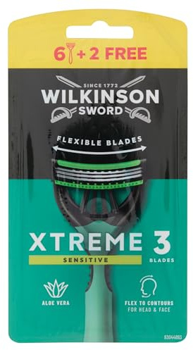 Wilkinson Extreme3 Sensitive 6+2 - Zeitgenössisch - Kunststoff - Unisex - Herren - Bunt - Empfindlich