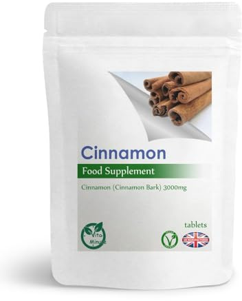 Cinnamon 3000mg - 100 Tablets (Vegan) Nausea, Travel Sickness Relief, Blood Sugar Control