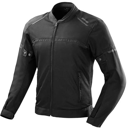 OZONE MOTO Neo Air Motorradjacke Herren | Textil | Ellbogen und Schulterprotektoren Stufe 1 | Rückenprotektortasche | Große Mesh Belüftungspaneele