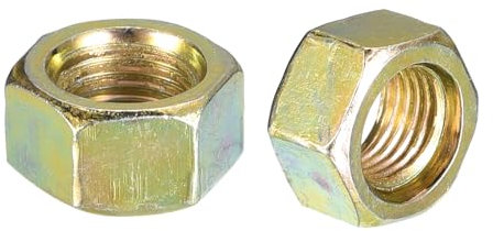METALLIXITY Hex Nuts (3/8-24) 20Pcs, Carbon Steel Fine Thread Zinc Plated Hexagon Nut Hardware - for DIY Home Repair Machinery, Yellow Zinc