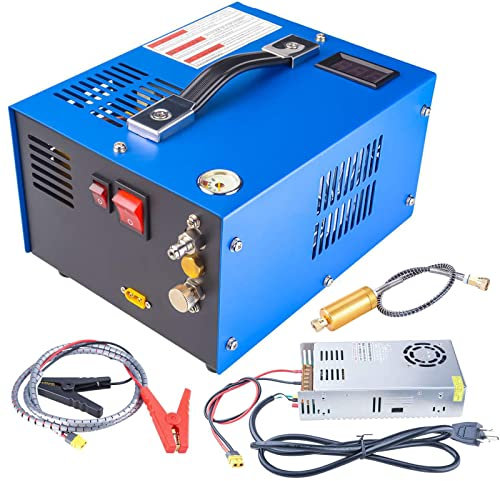 PCP Air Compressor 4500Psi for Air Rifles, 30Mpa Pump Powered by Car 12V DC or Home 110V/220V AC, Ideal for Paintball Airguns
