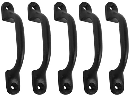 Manor Hot Bed Pull Handles, 5 Pack, Black, Suitable Doors, Gate, Fences, 100mm, 4 Inch