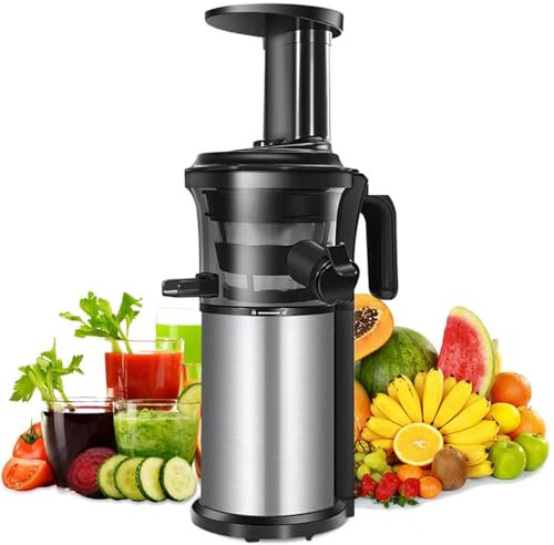 Spremiagrumi Da 200 W - Interruttore A Pulsante On/Rev, Masticazione Lenta Dell'Estrattore A 40 Giri/Min, Acciaio Inossidabile - Coclea A Bassa Velocità - Estrattore Di Frutta/Verdura