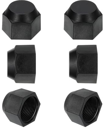 PATIKIL 6Pz Tappo Svasato 3/4 Tappo Valvola Spina Stop Plastica Nero | Filettatura Femmina 17/16-14Unf, 45 Gradi, per Condizionatore Aria Tubo Gas, Raccordo a Tubo a Flangia Sae