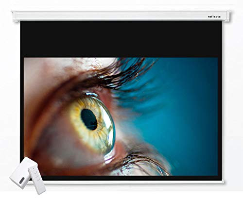 Home Theatre & Business - Schermo per videoproiettore universale, 240 x 175 (236 x 133) cm, lunghezza alloggiamento 267 cm, 16:9/107, HDTV/Full HD, 3D, 4K, alloggiamento quadrato, lato sinistro,