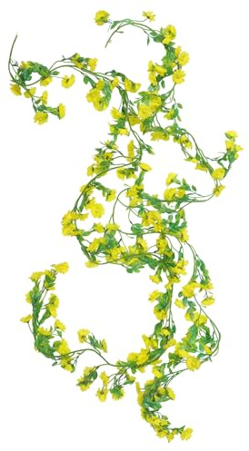 CAPASTEC 2 Stück Künstliche Blume Girlanden Hängepflanze 210cm Künstliche Blumengirlande Deko für Zuhause Wand Garten Hochzeit Bogen Dekor Gelb