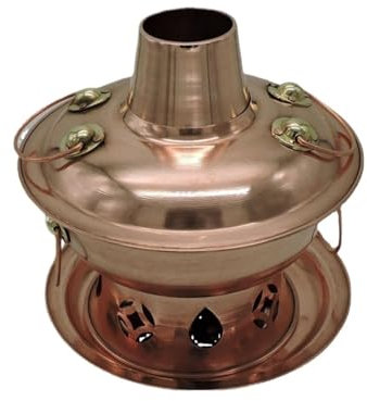 BOGAZY Vintage Fondues Einzelner Kleiner Kupfer-Hot Pot Mit Alkohol, Kupfer-Holzkohle-Hot Pot. Geeignet for Eine Oder Zwei Personen Traditioneller Suppentopf
