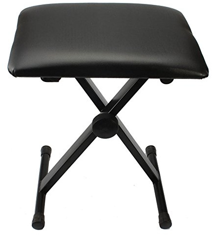Bonnlo Piano Benches Piano Stool Music Bench Seat With Adjustable Height Easy Folding for Storage Non-Skid Soft Black