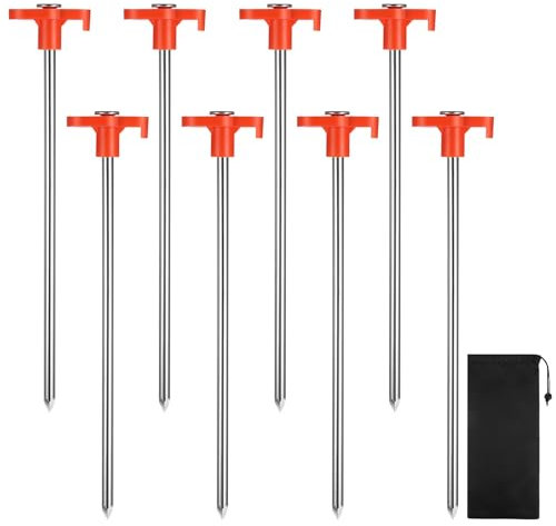15 Pack Tent Pegs Metal Heavy Duty,Galvanized Steel Hard Ground Camping Pegs for Tents,Tarpaulin Awnings,Rock Ground