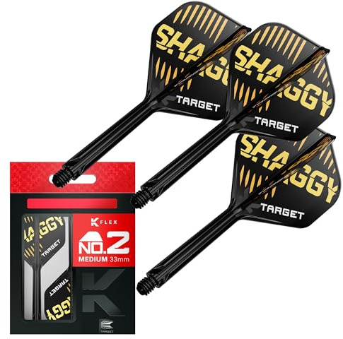 Target Darts Scott Williams K Flex Voli e Sistema di Alberi, No.2 | Confezione da 3 Aste Kflex All In One, Player Edition Freccette Accessori | Asta per Freccette K-Flex – Medio (33mm)